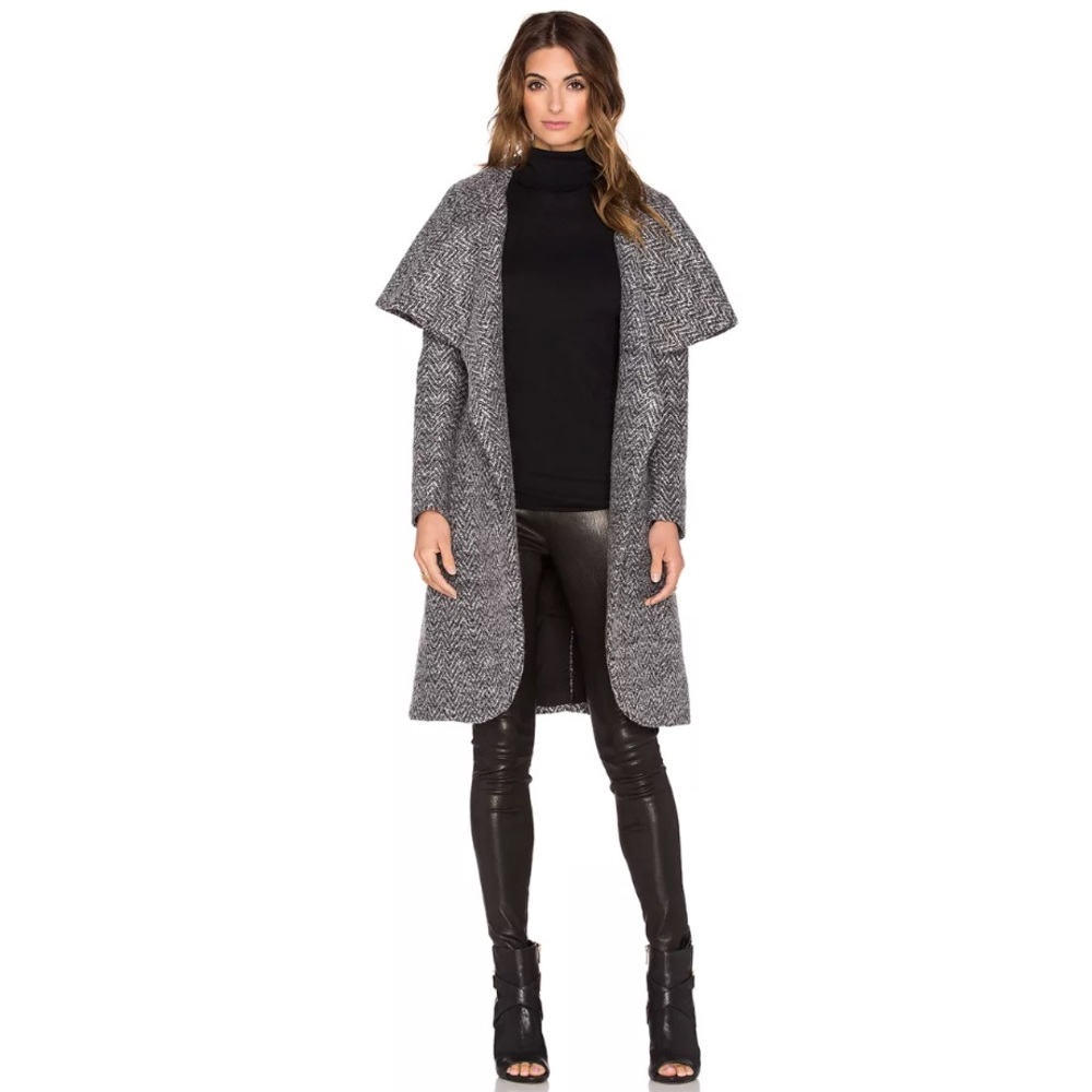 Zac Posen Aleshia large open lapel belted coat - Picture 3 of 3